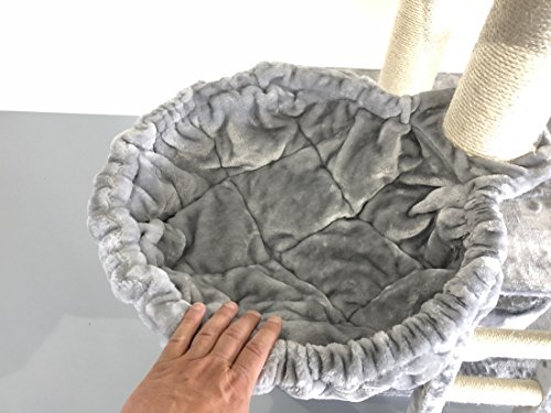 RHRQuality Camilla Hueco de Luxe Gris Claro para Rascador 45 Cmø es getested a Carga hasta 20 kg. Nuevo 2018 Model. Combinación Entre Cojín y Hamaca. Muy Confortables Camilla Espacio. para Notebook