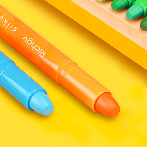 Richgv Crayones para Niños Pequeños, 24 Colores Surtidos Crayones Seguro y No Tóxico, Ceras para Colorear , Lápices de Pintura Lavables Juguetes, Utiles Escolares, Regalo de Los Niños (24 Colores)