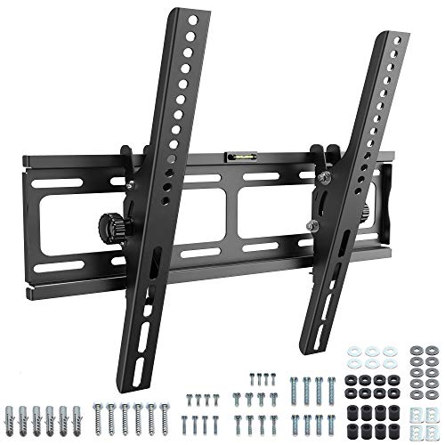 RICOO R09, Soporte TV Pared, Fijo, Plano, Delgado, Televisión 32-65" (81-165cm), Universal para televisor LED LCD Curvo, VESA 200x200-400x400, Negro