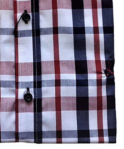 Ridebike Camisa de Cuadros Vespa | Custom fit | Tonos Rojos y Azules (M)