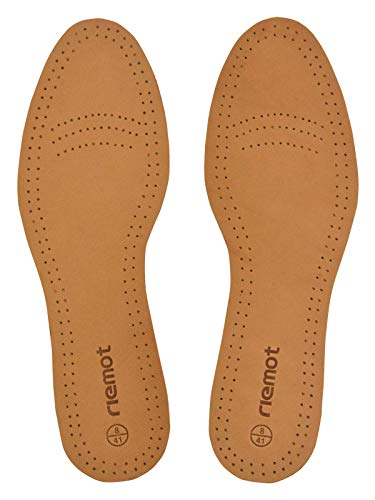 riemot Plantillas Cuero para Hombre y Mujer, Plantillas de Piel de Oveja/Cerdo piel, para Zapatos de piel, Zapatos de Deportes, Botas, Zapatos de Calzado Casual, Marrón-1 Mujer EU 39