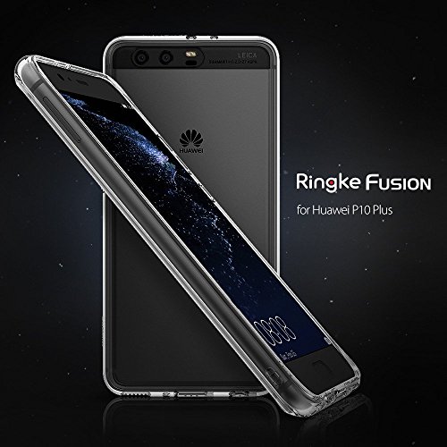 Ringke Funda para Huawei P10 Plus, [Fusion] Protector de TPU con Parte Posterior Transparente de PC Caso Protectora biselada para Huawei P10 Plus 2017 - Negro Tinta Ink Black