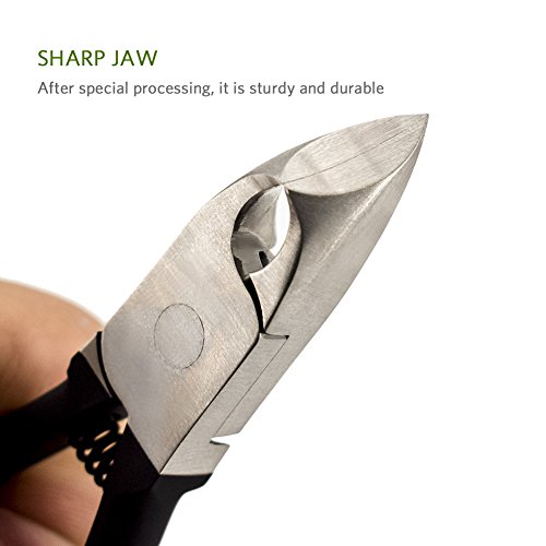 RIVERLAKE RC501 - Pinzas cortaúñas y cortadoras de cutículas profesionales de acero inoxidable, para uñas gruesas o con hongos, para personas mayores, cortadoras de precisión muy afiladas...