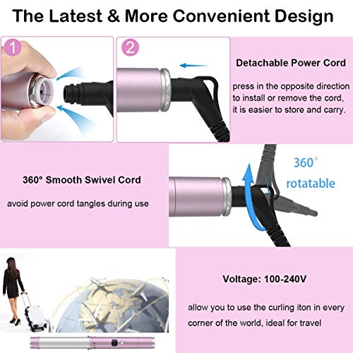 Rizador de Pelo 6 en 1, Onduladores de Pelo Profesional, Pinzas Rizadoras Multifuncional Calentamiento Rápido Barras de Iones de Cerámica de Turmalina Temperatura Ajustable Apto para Todo el Cabello
