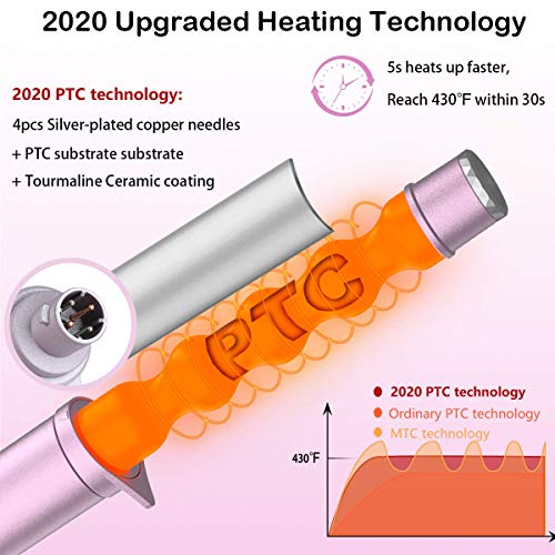 Rizador de Pelo 6 en 1, Onduladores de Pelo Profesional, Pinzas Rizadoras Multifuncional Calentamiento Rápido Barras de Iones de Cerámica de Turmalina Temperatura Ajustable Apto para Todo el Cabello