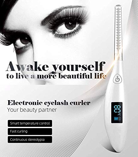 Rizador de Pestañas Eléctrico con Control Digital de Temperatura Portatil Rizador para Pestañas Termico Mini Herramienta Profesional No Quemes Tus Pestañas Regalo para Mujer