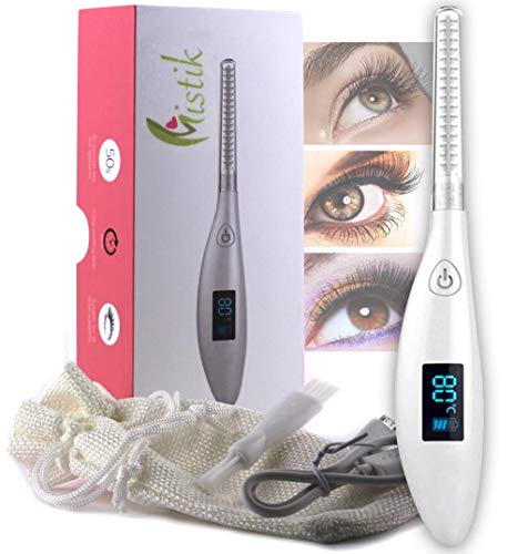 Rizador de Pestañas Eléctrico con Control Digital de Temperatura Portatil Rizador para Pestañas Termico Mini Herramienta Profesional No Quemes Tus Pestañas Regalo para Mujer