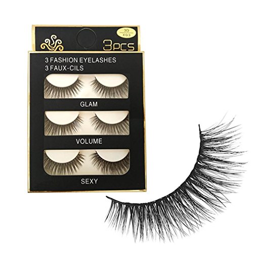 Rizadores de Pestañas, Pestañas postizas 3D Pegamento AIMEE7 3D Natural Largo Ojo Falso Pestañas Hecho a Mano Grueso Pestañas postizas Negro (Negro)