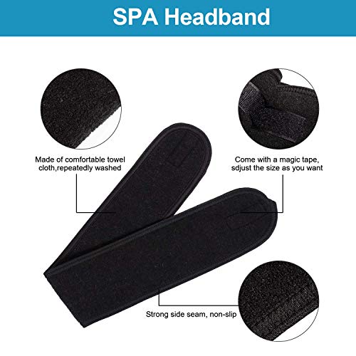 Rmeet Diadema de Maquillaje de SPA,4 Pack Mujer Diadema de Microfibra Autoadhesivas Facial Cinta para Belleza Deporte Yoga Baño de Ducha 8.5 * 62cm