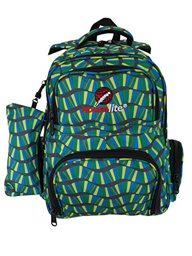 Roamlite RL842M - Mochila infantil (tamaño A4, incluye 6 bolsillos y estuche a juego, nailon 46 cm x 32 x 20, 30 L, color verde