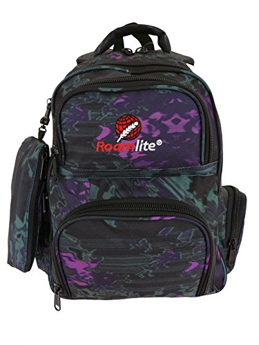 Roamlite Sac à Dos pour école et collège, Idéal pour Garçons et Filles Disponible en 22 Couleurs Inclus Porte-stylos associé – 6 Poches – Volume 30 litres– Mesures 46 x 32 x 20 cm