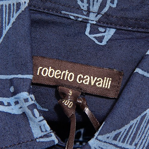 ROBERTO CAVALLI 6966T camicia bimbo manica corta blu shirt short sleeve kid [3 YEARS]
