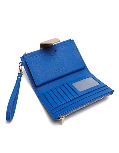 Roberto Verino Cartera doble piel saffiano Azul