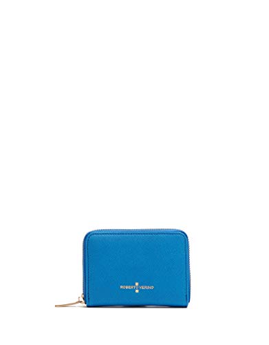 Roberto Verino Monedero nano piel saffiano azul
