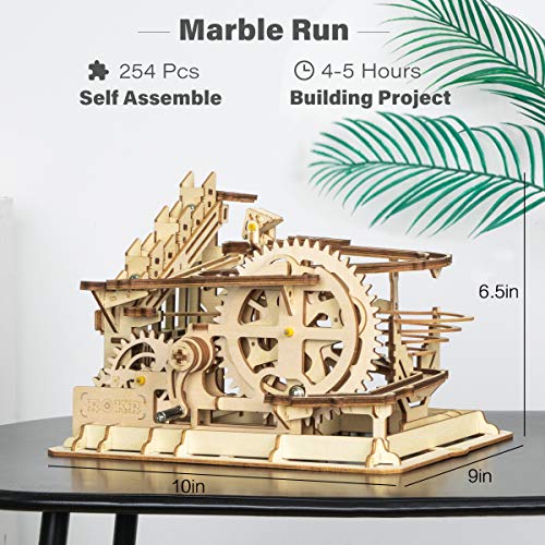Robotime Laser Cut Puzzle de Madera | Kit de construcción Set Model | Juego de Puzzle en 3D (Waterwheel Coaster)