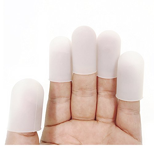 Rocita Protectores de Dedo de Silicona Protector de Dedo Grande para Proteger Agrietado y seco Dedo Piel uñas Cubierta protección 10 Piezas