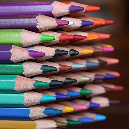 Rock Ninja 72 lápices de colores, incluidos estuche de viaje, sacapuntas, un regalo perfecto para niños, estudiantes, artistas y pintores, lápices de colores con base de aceite para vacaciones