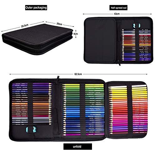 Rock Ninja 72 lápices de colores, incluidos estuche de viaje, sacapuntas, un regalo perfecto para niños, estudiantes, artistas y pintores, lápices de colores con base de aceite para vacaciones