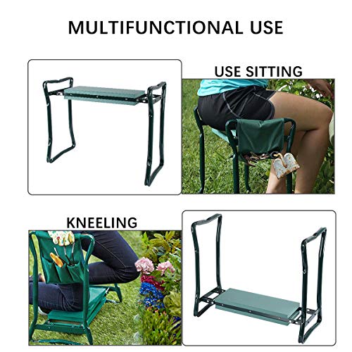 Rodillas Para Jardinería Banqueta Taburete Jardín Plegable Taburete Reclinatorio de Jardín Portátily Plegable Banco de Rodillas Asiento de Jardín Kneeler Carga 113kg Taburetes para jardinería