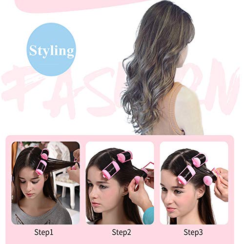 Rodillos de esponja de espuma para el cabello 18 piezas Herramientas de rulos de esponja suave para mujeres y niños Peinado de bricolaje (40 mm, rosa)