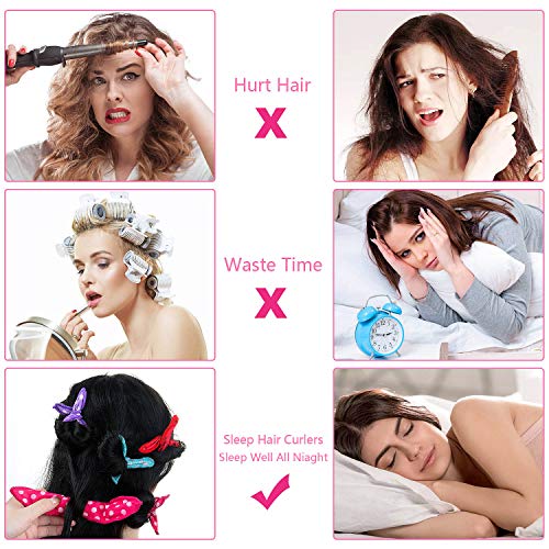 Rodillos Para el Cabello, GuKKK 30 Piezas Rodillos de Pelo Flexibles de la Espuma Ningunos Rodillos de Pelo del Calor Suaves Almohada de Sueño Herramientas de Estilismo DIY 5 Colores