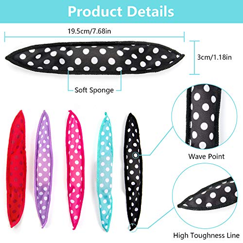 Rodillos Para el Cabello, GuKKK 30 Piezas Rodillos de Pelo Flexibles de la Espuma Ningunos Rodillos de Pelo del Calor Suaves Almohada de Sueño Herramientas de Estilismo DIY 5 Colores