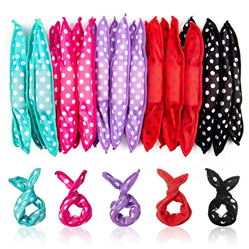 Rodillos Para el Cabello, GuKKK 30 Piezas Rodillos de Pelo Flexibles de la Espuma Ningunos Rodillos de Pelo del Calor Suaves Almohada de Sueño Herramientas de Estilismo DIY 5 Colores
