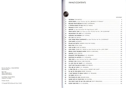 Romantic Pop Piano Gold Edition – 33 Canciones en los costumbre Arrangements ligero para Piano – Ordenador libro con CD y Bunter herzförmiger Ordenador Pinza