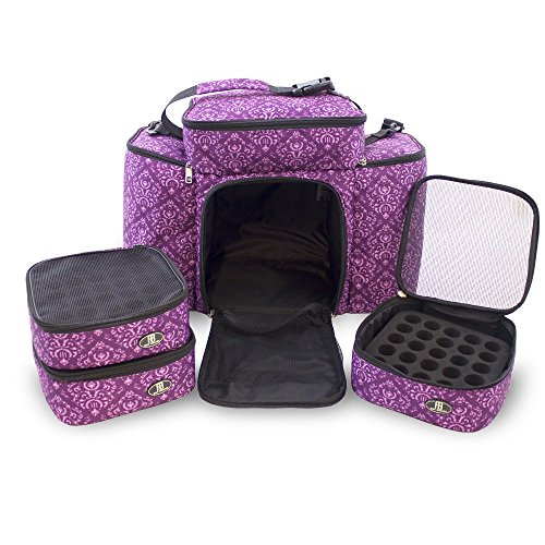 Roo Beauty Bags, Beauticians and Manicurist Maquillaje Bolsa de Herramientas, Estuche Profesional Cosméticos en Belita Diseño Imperial Lila Imperial