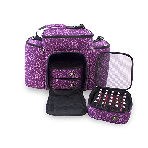 Roo Beauty Bags, Beauticians and Manicurist Maquillaje Bolsa de Herramientas, Estuche Profesional Cosméticos en Belita Diseño Imperial Lila Imperial