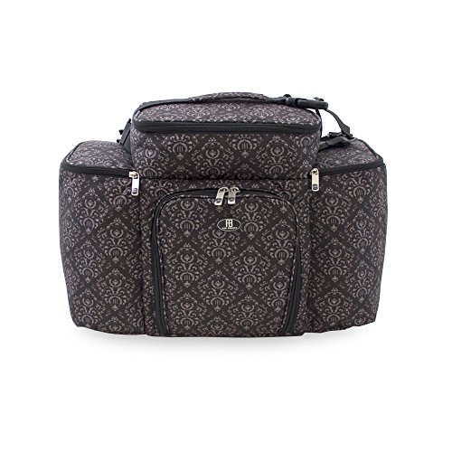 Roo Beauty Bags, Beauticians and Manicurist Maquillaje Bolsa de Herramientas, Estuche Profesional Cosméticos en Belita Diseño Imperial Negro Imperial