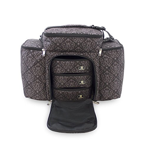 Roo Beauty Bags, Beauticians and Manicurist Maquillaje Bolsa de Herramientas, Estuche Profesional Cosméticos en Belita Diseño Imperial Negro Imperial