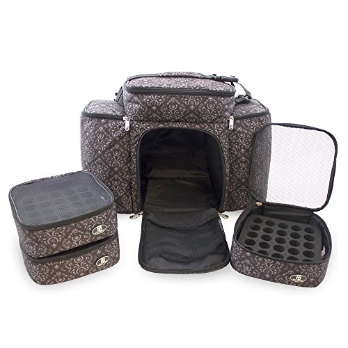 Roo Beauty Bags, Beauticians and Manicurist Maquillaje Bolsa de Herramientas, Estuche Profesional Cosméticos en Belita Diseño Imperial Negro Imperial