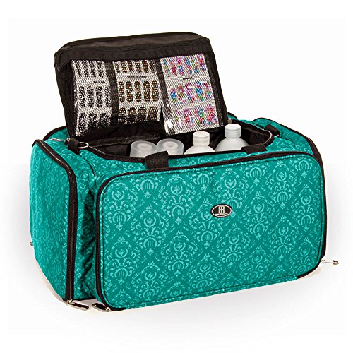 Roo Beauty Bags, Esteticistas y Manicuristas, bolsa de herramientas de maquillaje profesional estuche de cosméticos Verde azulado imperial L)520mm x (W)350mm x (D)230mm