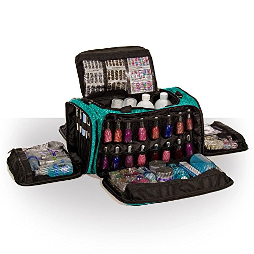 Roo Beauty Bags, Esteticistas y Manicuristas, bolsa de herramientas de maquillaje profesional estuche de cosméticos Verde azulado imperial L)520mm x (W)350mm x (D)230mm