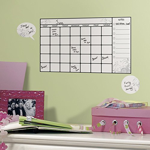RoomMates Room-Calendario Tareas (con rotulador borrable), Blanco/Multicolor