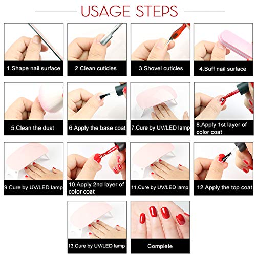 ROSALIND Base y Top Coat Semipermentes, Esmaltes Semipermanentes de Uñas en Gel UV LED Gel Soak Off 10ML