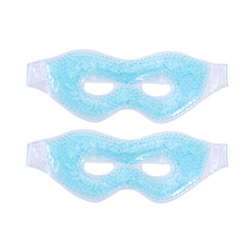 Rosenice - 1 x antifaz de ojos refrigerante, frío y caliente, con gel azul, para aliviar el cansancio de los ojos y relajar