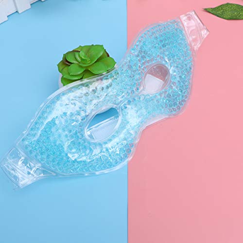 Rosenice - 1 x antifaz de ojos refrigerante, frío y caliente, con gel azul, para aliviar el cansancio de los ojos y relajar