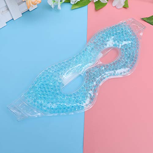 Rosenice - 1 x antifaz de ojos refrigerante, frío y caliente, con gel azul, para aliviar el cansancio de los ojos y relajar