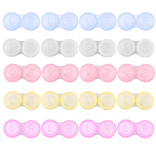 ROSENICE Estuche para lentes de contacto Caja de lentes de contacto de viaje 20pcs (Colores Surtidos)
