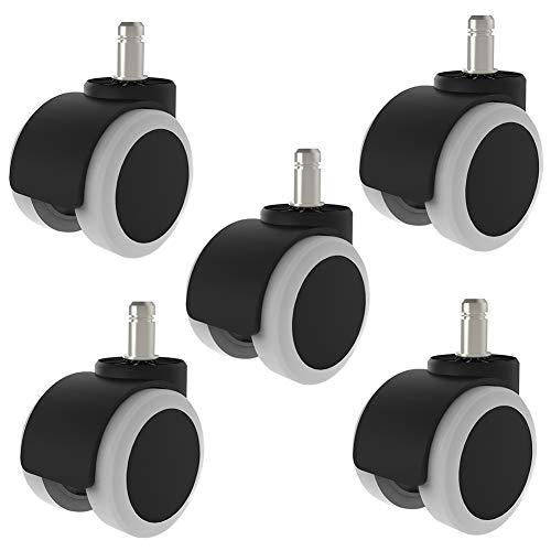 Rueda Universal De Silla Giratoria Universal De 50 Mm - Rueda De Base Circlip, Rueda De Silla De Oficina Boss, Rueda De Accesorios para Silenciar El Asiento De La Computadora (Paquete De 5)