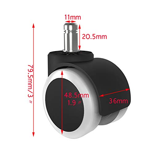 Rueda Universal De Silla Giratoria Universal De 50 Mm - Rueda De Base Circlip, Rueda De Silla De Oficina Boss, Rueda De Accesorios para Silenciar El Asiento De La Computadora (Paquete De 5)