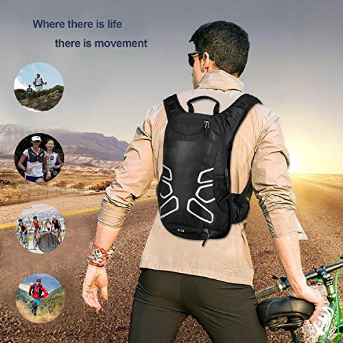 RUI NUO Mochila de Ciclismo Impermeable, Mochila de Bicicleta Plegable, Transpirable y Liviana, Paquete de hidratación con Bolsillo en la Cintura para Deportes al Aire Libre, montañismo Que viaja 15L