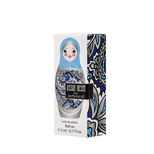 Russian Present Aceite de perfume para mujer, 5 ml roll-on miniatura - Perfume como maquillaje (BLUE)
