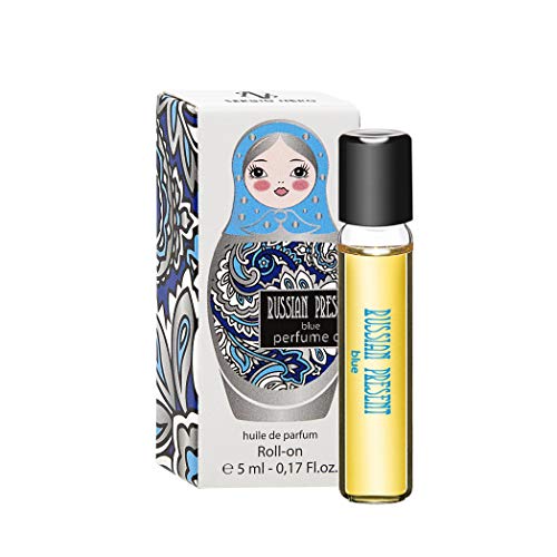 Russian Present Aceite de perfume para mujer, 5 ml roll-on miniatura - Perfume como maquillaje (BLUE)