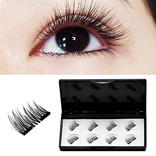 S-TROUBLE Pestañas magnéticas 3D 4 Pares de Ojos Reutilizables Extensión de pestañas postizas