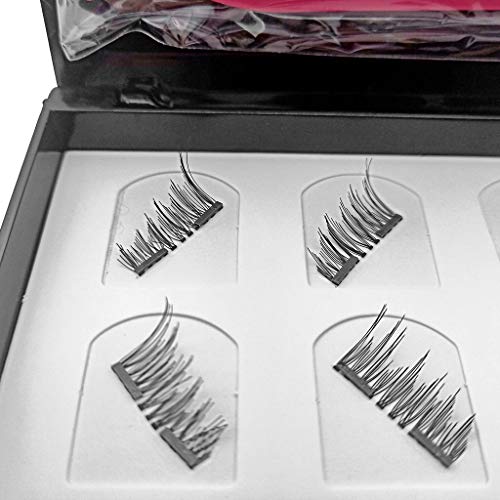 S-TROUBLE Pestañas magnéticas 3D 4 Pares de Ojos Reutilizables Extensión de pestañas postizas