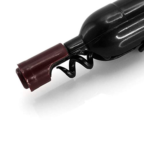 Sacacorchos magnético con forma de botella de vino en color negro presentado en caja de cartón. Detalles para Bodas Hombres Invitados, Regalos originales y baratos
