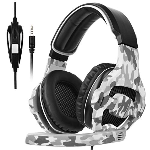 [SADES Xbox One Gaming Headset de Juego PS4], SA810 Gaming Auriculares de Juego de Auriculares para Xbox One Nuevo / PS4 / PC/Laptop/Mac/iPad/iPod (Negro y Camuflaje)